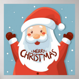 Póster Feliz Navidad Santa Poster