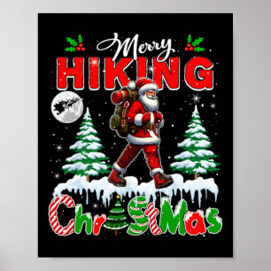 Póster Feliz Navidad Senderismo Colorido Santa Navidad Ár