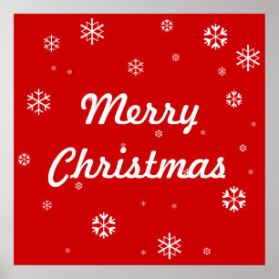 Póster Feliz Navidad Snowflakes