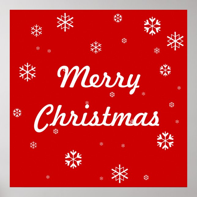 Póster Feliz Navidad Snowflakes (Frente)