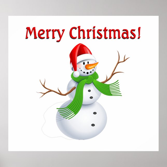 Póster Feliz Navidad Snowman (Frente)
