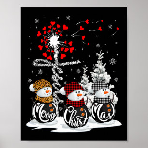 Póster Feliz Navidad Snowman Leopardo Búfalo Rojo