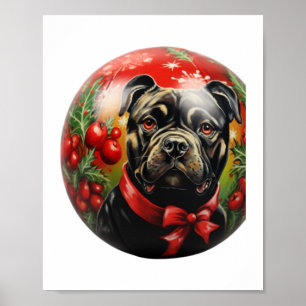 Póster Feliz Navidad Sussex Spaniel