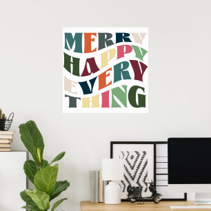 Póster Feliz Navidad Todo Groovy Navidades de vacaciones