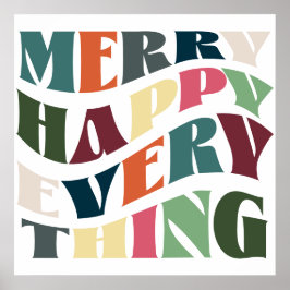 Póster Feliz Navidad Todo Groovy Navidades de vacaciones