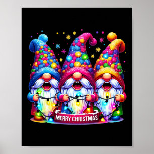 Póster Feliz Navidad Tres Gnomes Familias Hombres Mujeres