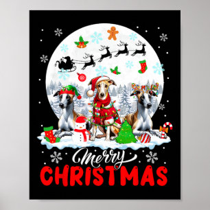 Póster Feliz Navidad Tres látigos de renos de Santa Elf