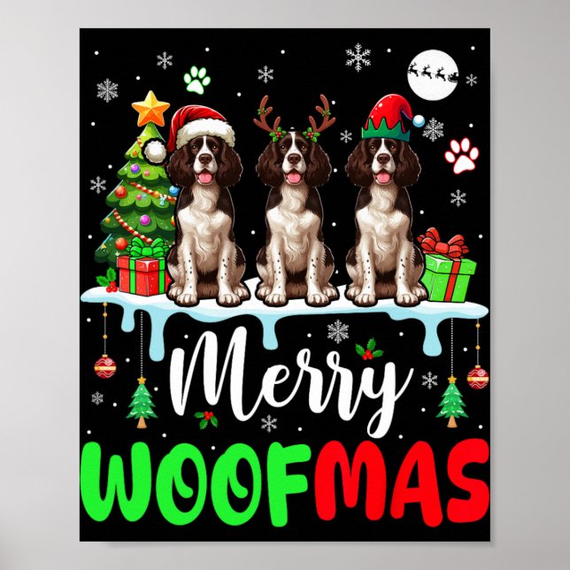 Póster Feliz navidad tres Santa Springer (Frente)