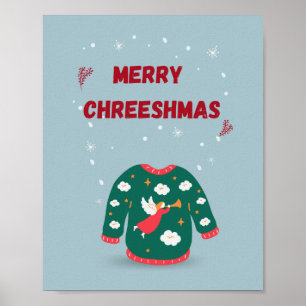 Póster Feliz Navidad Ugly Sweater Angel