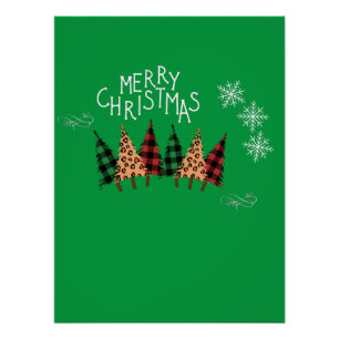 Póster Feliz Navidad Verde