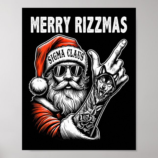 Póster Feliz Navidad Vibes solamente Navidades Funny Sant (Frente)