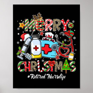 Póster Feliz Navidad Vida de Enfermera Jubilada Hombres M