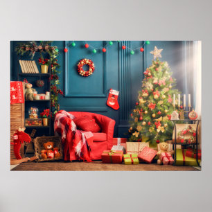 Póster ¡Feliz Navidad y Felices Fiestas! Un li hermoso