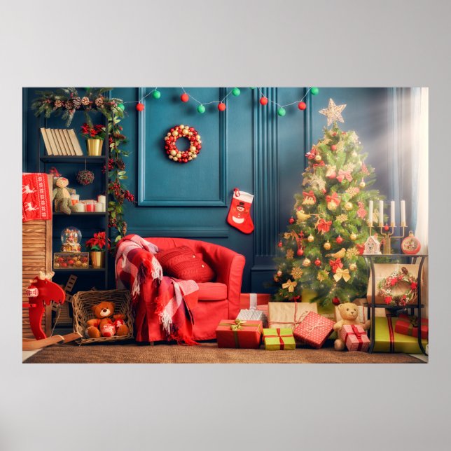 Póster ¡Feliz Navidad y Felices Fiestas! Un li hermoso (Frente)