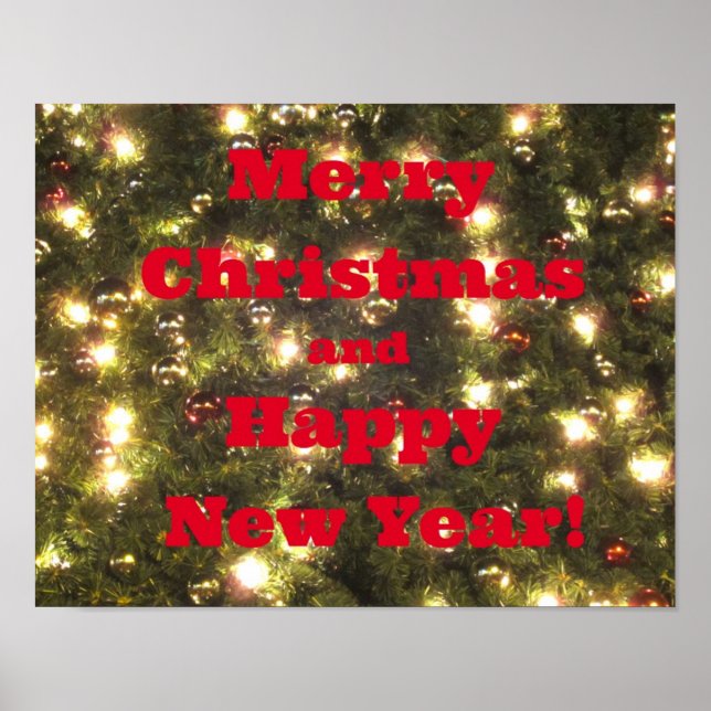 Póster ¡Feliz Navidad y Feliz Año Nuevo! (Frente)
