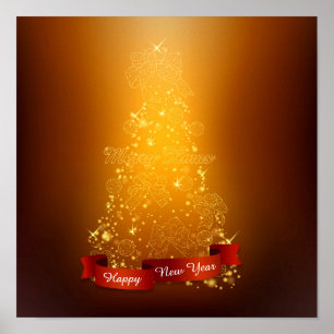 Póster Feliz Navidad Y Feliz Año Nuevo Poster