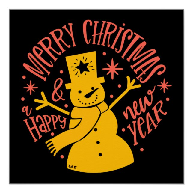 Póster FELIZ NAVIDAD Y FELIZ navidades DE NEWYEAR (Anverso)