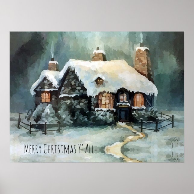 Póster Feliz Navidad Y Todas Maravillosas Noche De Invier (Frente)