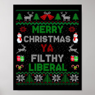 Póster Feliz Navidad Ya Liberal Asqueroso Tejido Feo _1