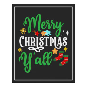 Póster Feliz Navidad Y'all-85918