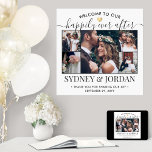 Póster Feliz Nunca Después De La Bienvenida Del Boda Del<br><div class="desc">Bienvenidos bodas invitados a su ceremonia o recepción con un elegante cartel personalizado de 5 fotos de 24"x24" posters cuadrados. Las imágenes y todo el texto son fáciles de personalizar. (IMAGEN PLACEMENT TIP: Una manera fácil de centrar una foto exactamente como quieres es recortarla antes de subirla al sitio web...</div>