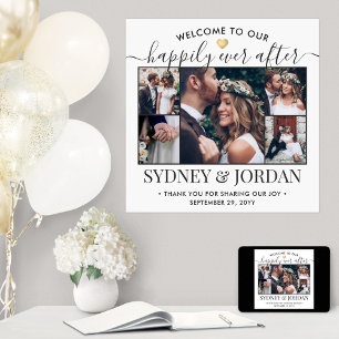 Póster Feliz Nunca Después De La Bienvenida Del Boda Del