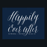 Póster Feliz Nunca Después De Un Poster Boda | Armada<br><div class="desc">Poster divertido y caprichoso para añadir a tu fiesta de bodas. Hay otros colores disponibles.</div>