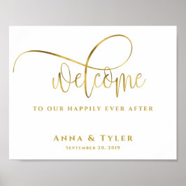 Póster Feliz Nunca Después Del Signo De Bienvenida De Bod