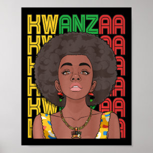 Póster Feliz orgullo panafricano de Kwanzaa: Siete mujer