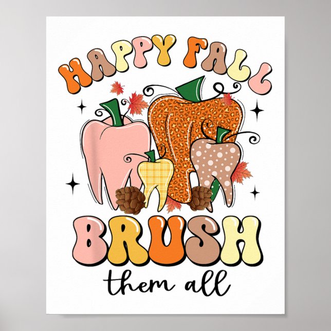Póster Feliz Otoño Cepíllalos a Todos  (Frente)