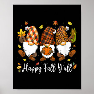 Póster Feliz otoño gracias a Gnome Pumpkin Truck