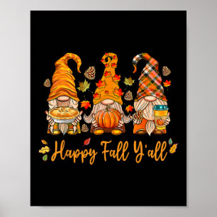 Póster Feliz otoño y todos los Gnome Calabaza otoño Acció