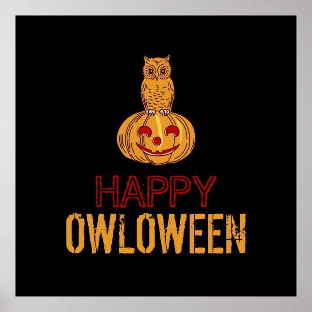 Póster Feliz Owloween, Halloween (Frente)