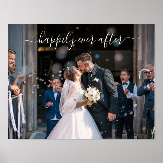 Póster Feliz para siempre después de un elegante Boda fot (Frente)