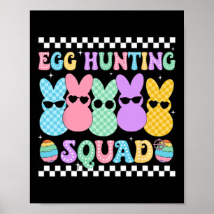 Póster Feliz Pascua Bunny Egg Hung Squad Crew Family B