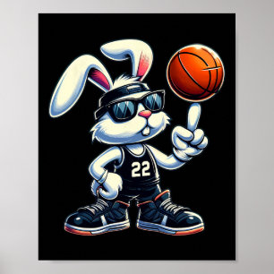 Póster Feliz Pascua Bunny Sketll Niños Deportes Lover Gi