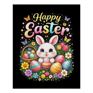 Póster Feliz Pascua Conejito