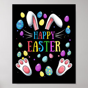 Póster Feliz Pascua Dice Bunny Gifts Egg Graphic Familiar