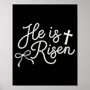 Póster Feliz Pascua él ha resucitado perla Jesús cristian