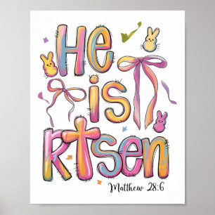 Póster Feliz Pascua, es un conejo naciente Jesús Christia