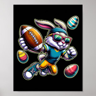 Póster Feliz Pascua Fútbol Chicos Conejo De Pascua Divert