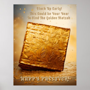 Póster ¡Feliz Pascua! Golden Matzah