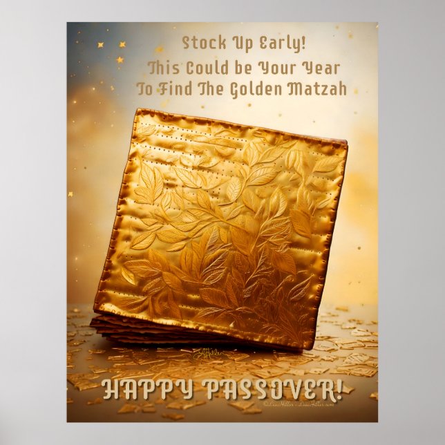 Póster ¡Feliz Pascua! Golden Matzah (Frente)