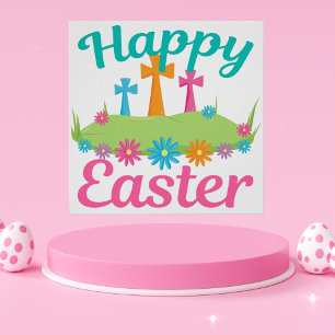 Póster Feliz Pascua Hermosa Religiosa