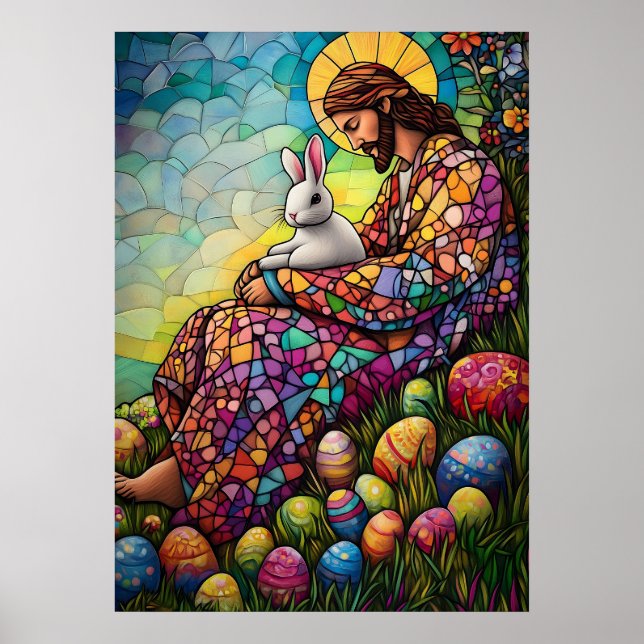Póster Feliz Pascua Jesús Cristóbal Cristalizado (Frente)