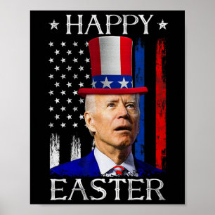 Póster Feliz Pascua Joe Biden Confuso 4 De Julio