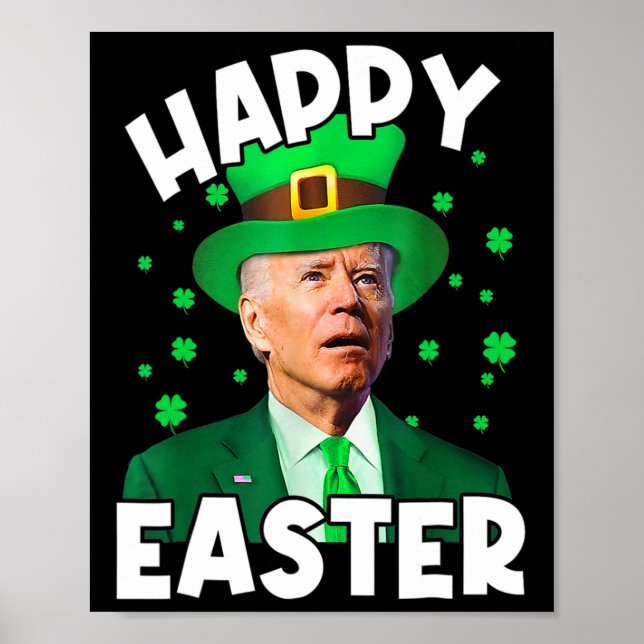 Póster Feliz Pascua Joe Biden St Patricks Day Leprechaun (Frente)