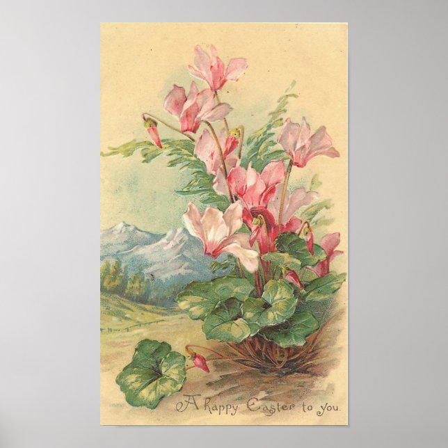 Póster Feliz Pascua Para Vintage (Frente)