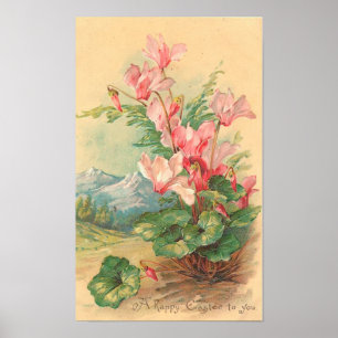 Póster Feliz Pascua Para Vintage