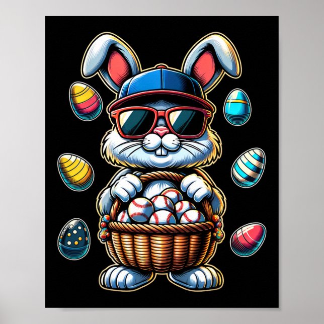 Póster Feliz Pascua Vender Niños Pascua Bunny Gracioso Pa (Frente)